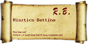 Risztics Bettina névjegykártya